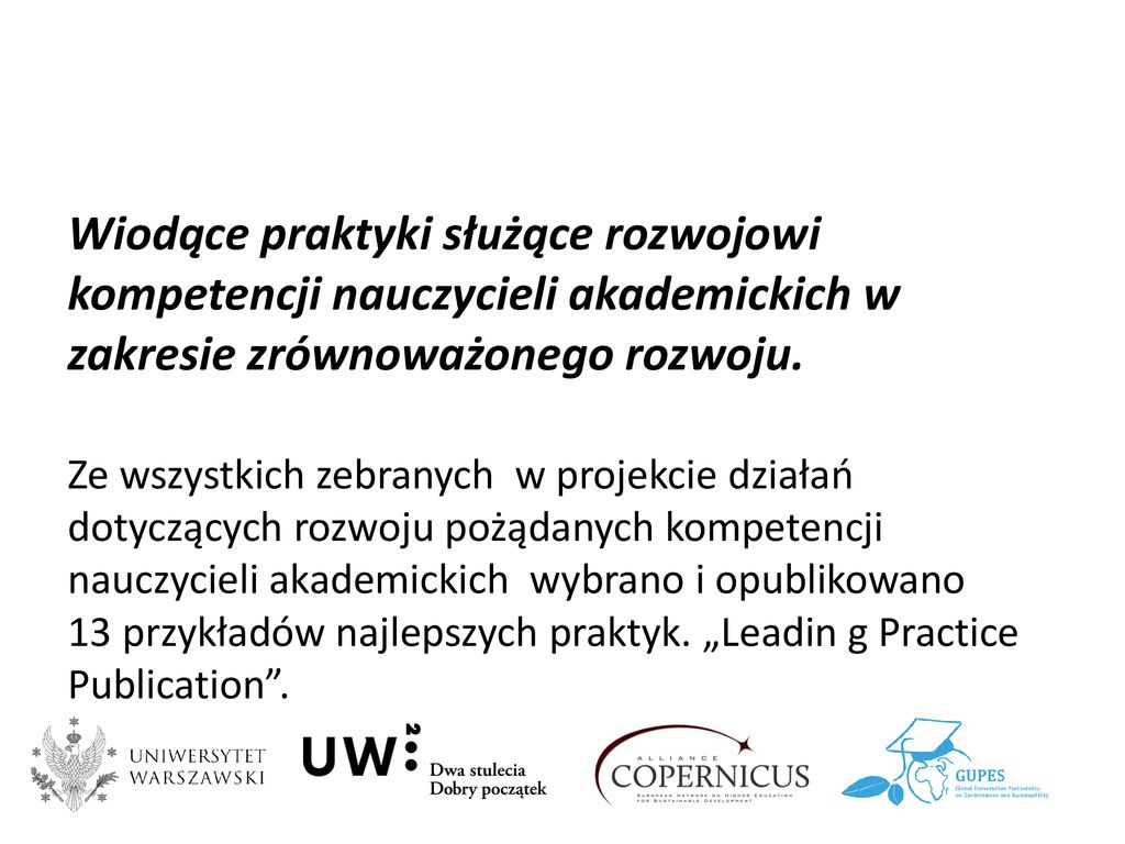 Uniwersyteccy Edukatorzy Dla Zr Wnowa Onego Rozwoju Ppt Pobierz